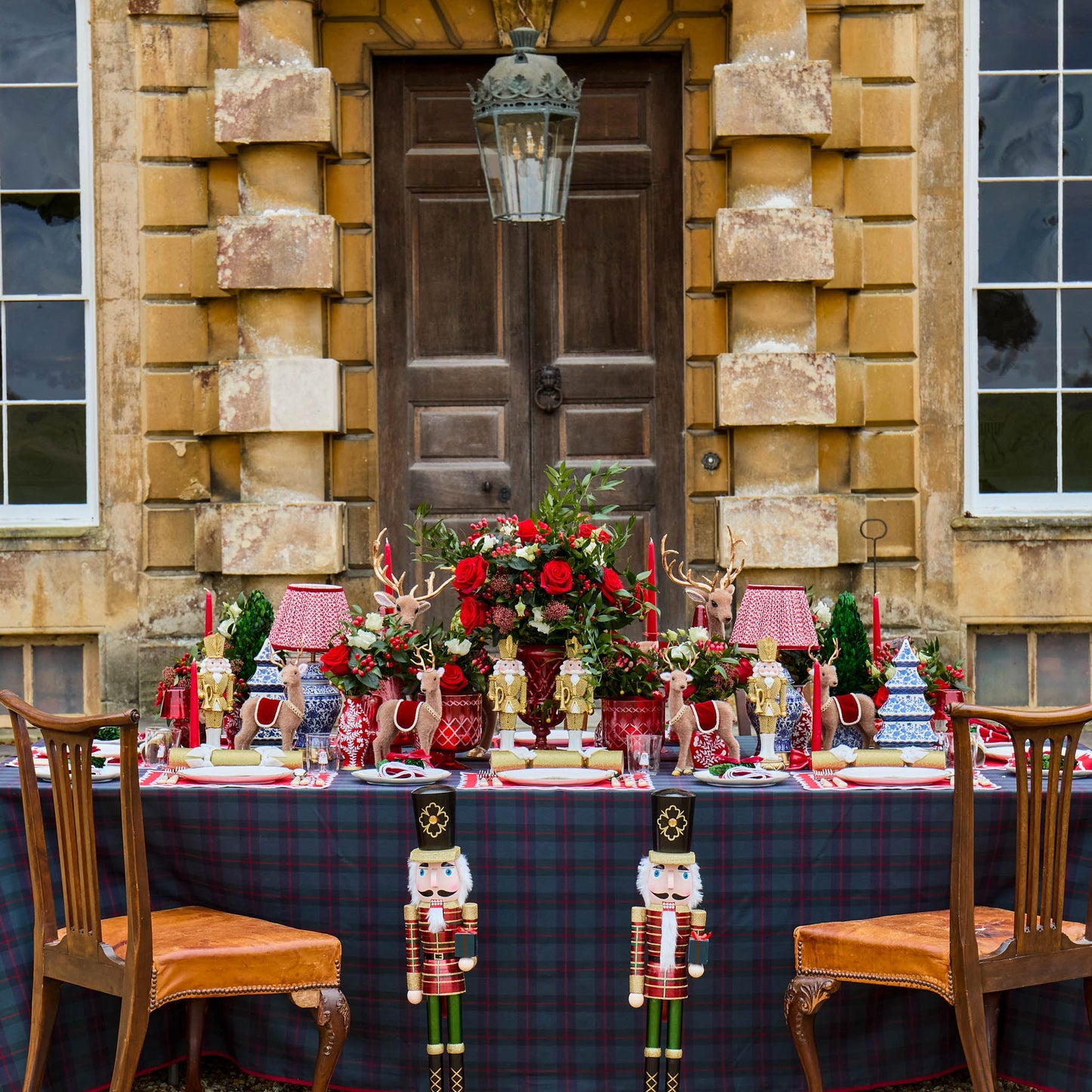 Red Ceramic Bow Candleholder (Pair)