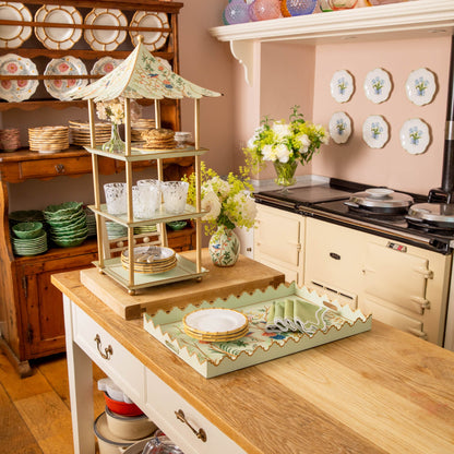 Chinoiserie Tole Three Tier Pagoda Stand