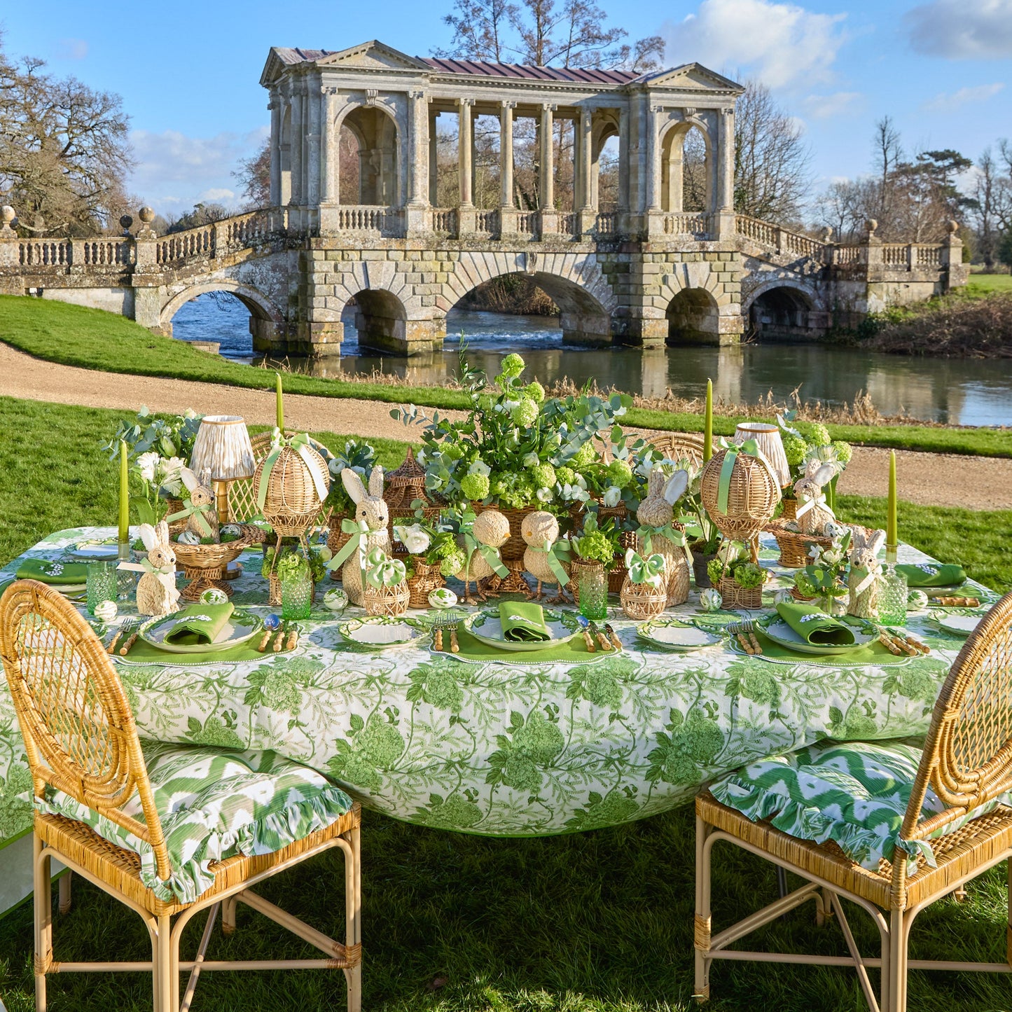 Green Eloise Linen Placemats (Set of 4)