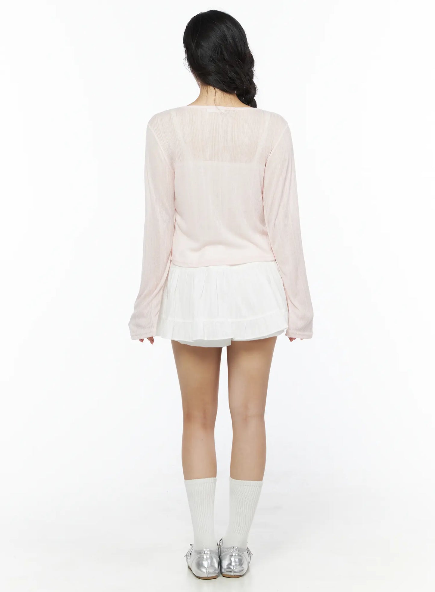Basic Frill Flare Mini Skirt IU525