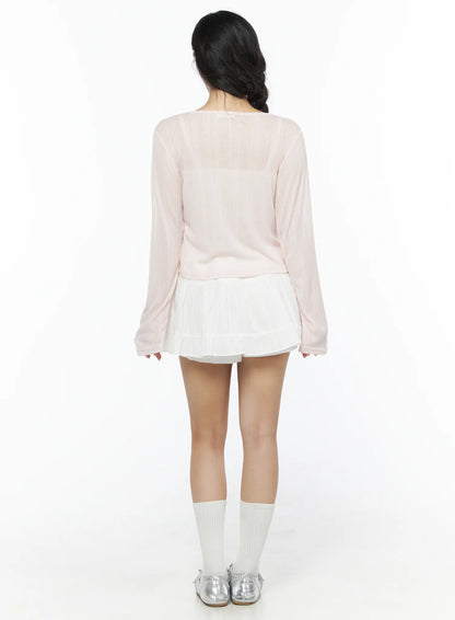 Basic Frill Flare Mini Skirt IU525