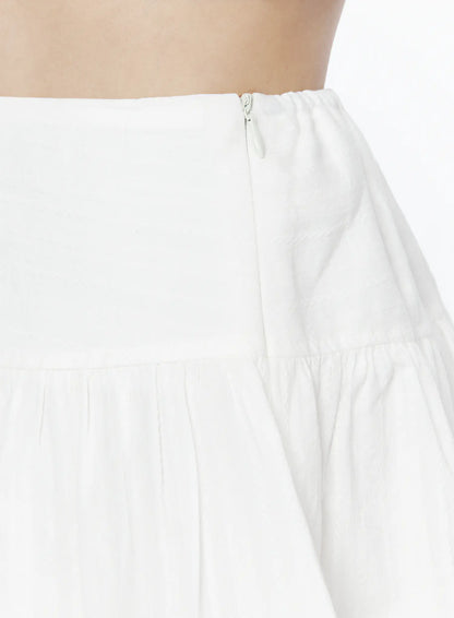 Basic Frill Flare Mini Skirt IU525