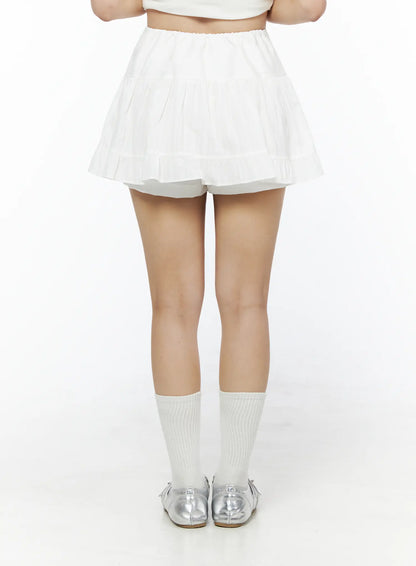 Basic Frill Flare Mini Skirt IU525