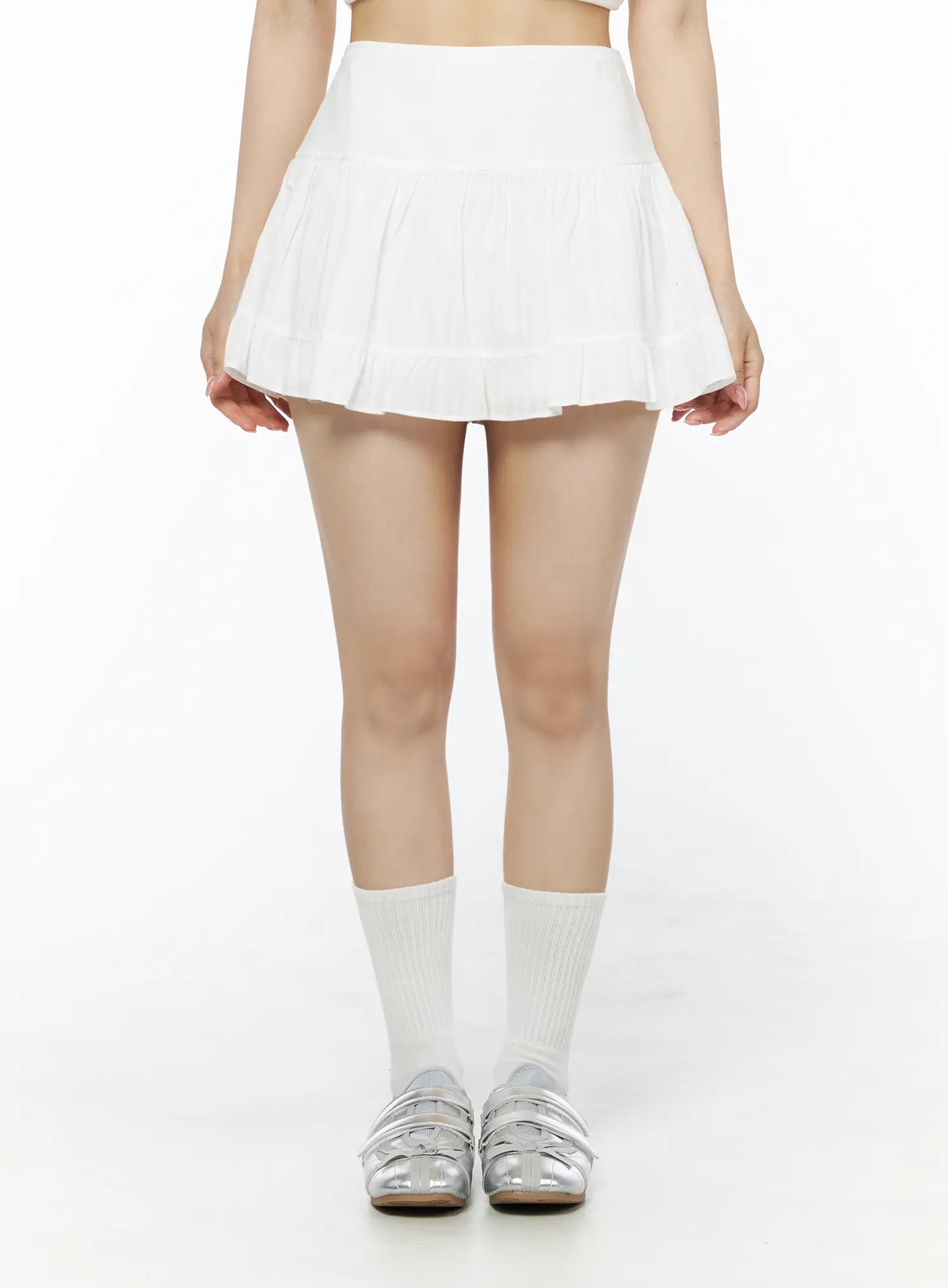 Basic Frill Flare Mini Skirt IU525
