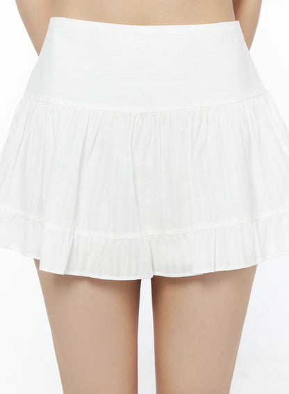 Basic Frill Flare Mini Skirt IU525