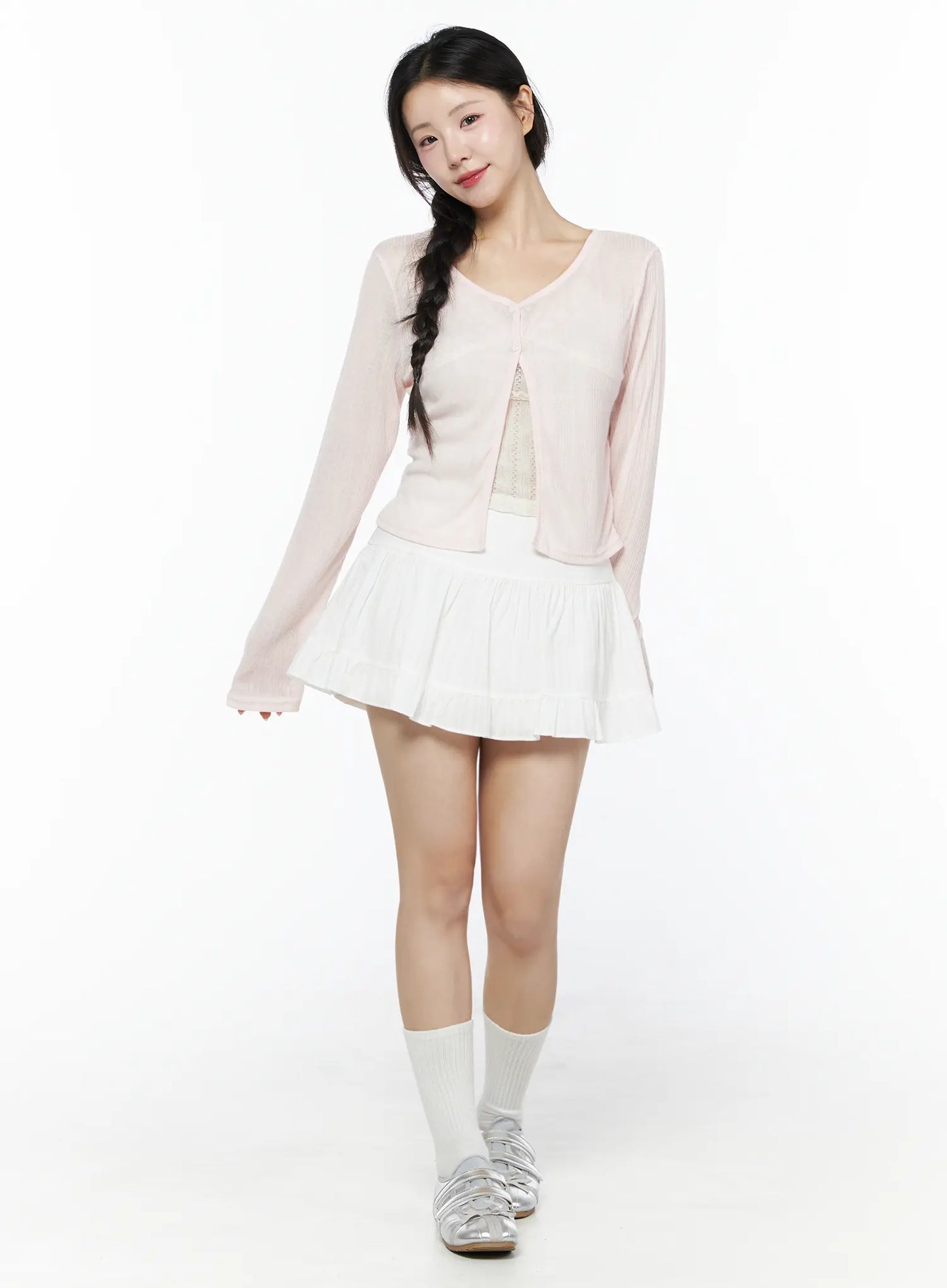 Basic Frill Flare Mini Skirt IU525