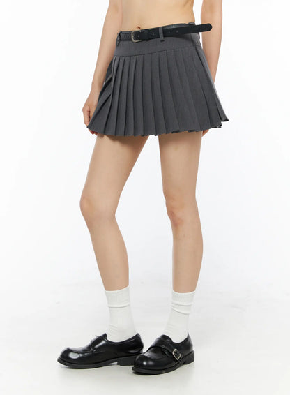 Belted Pleated Skirt CU530