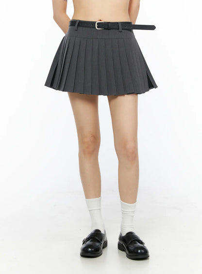 Belted Pleated Skirt CU530