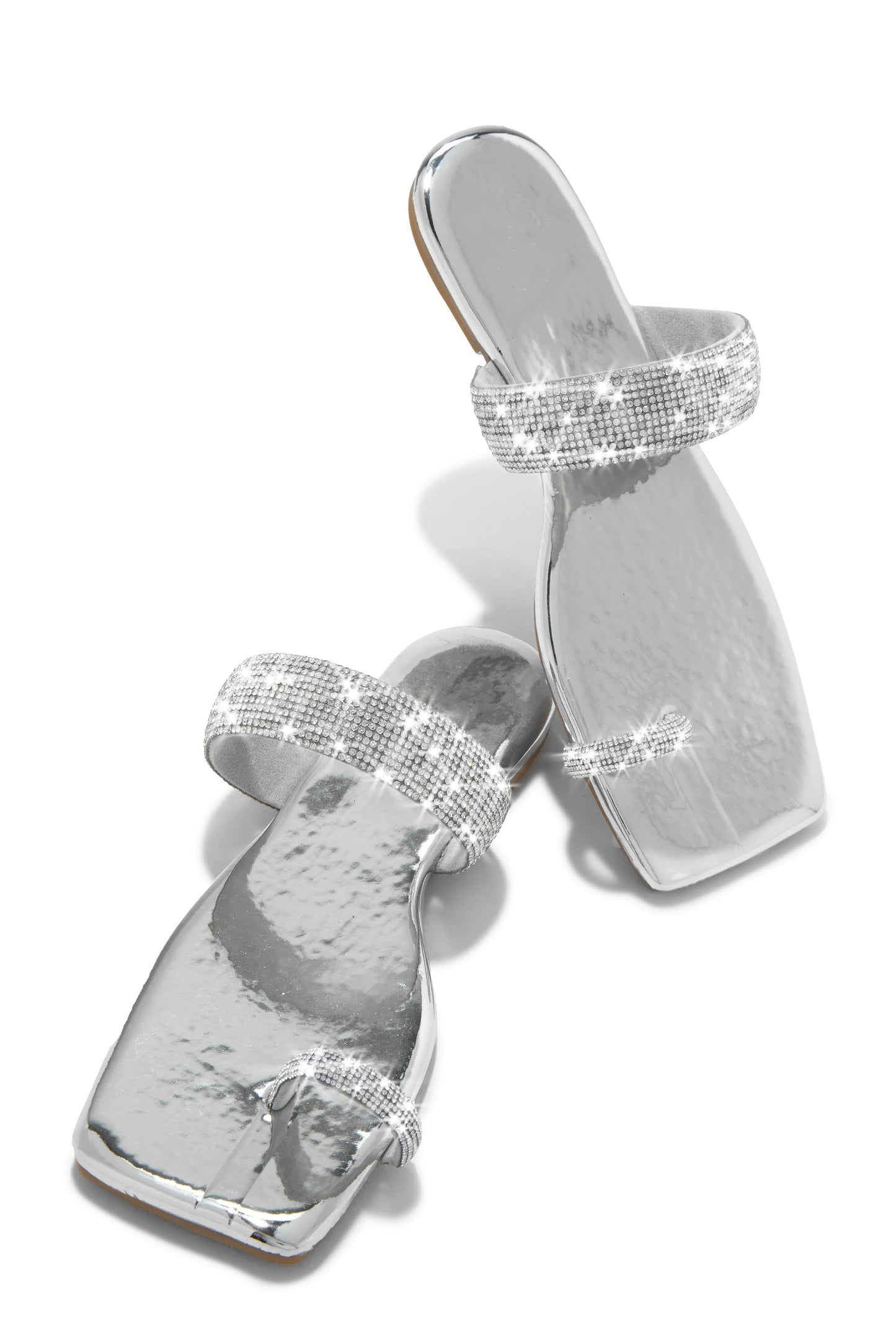 Playa Blanca Embellished Slip On Sandals - Silver