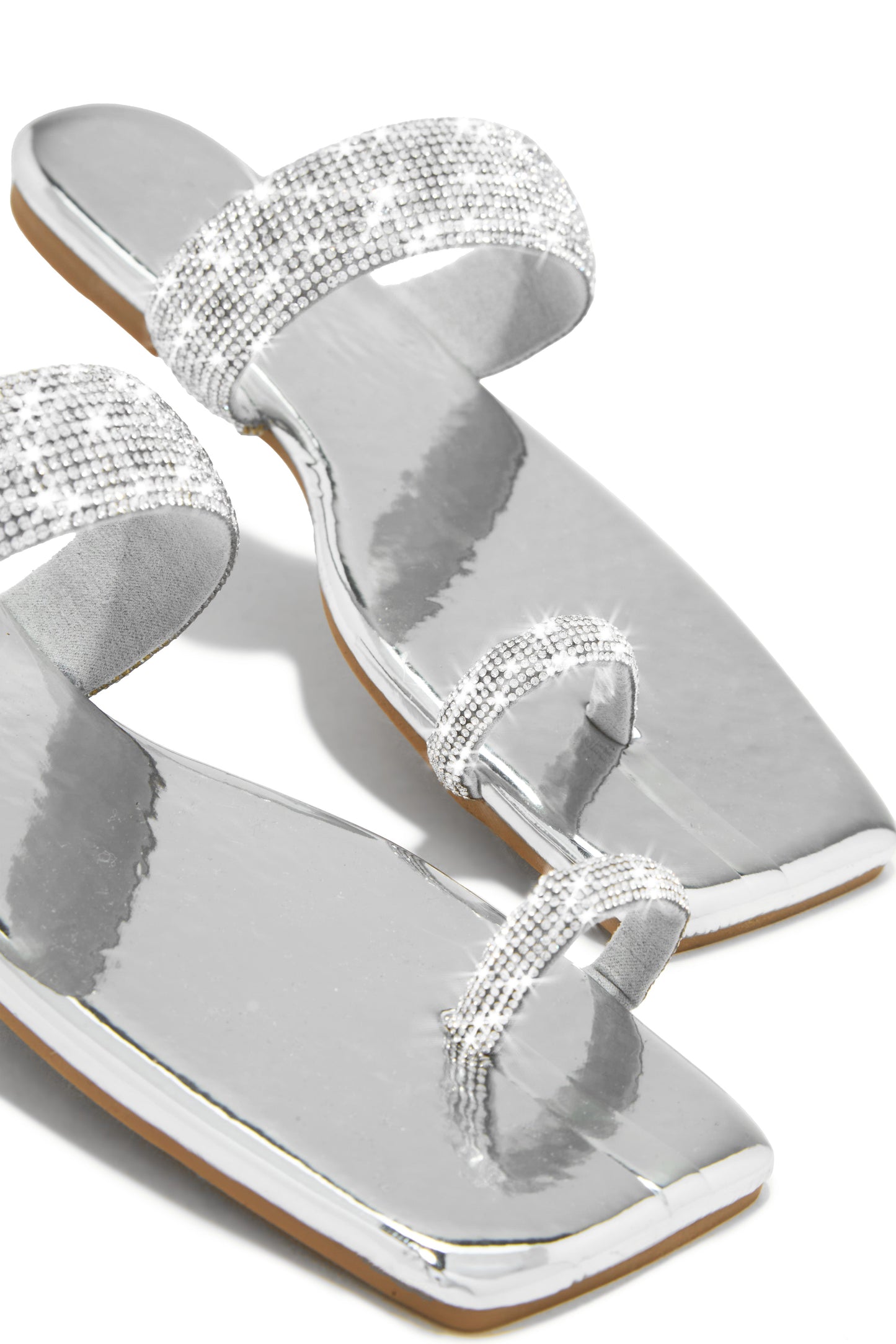 Playa Blanca Embellished Slip On Sandals - Silver