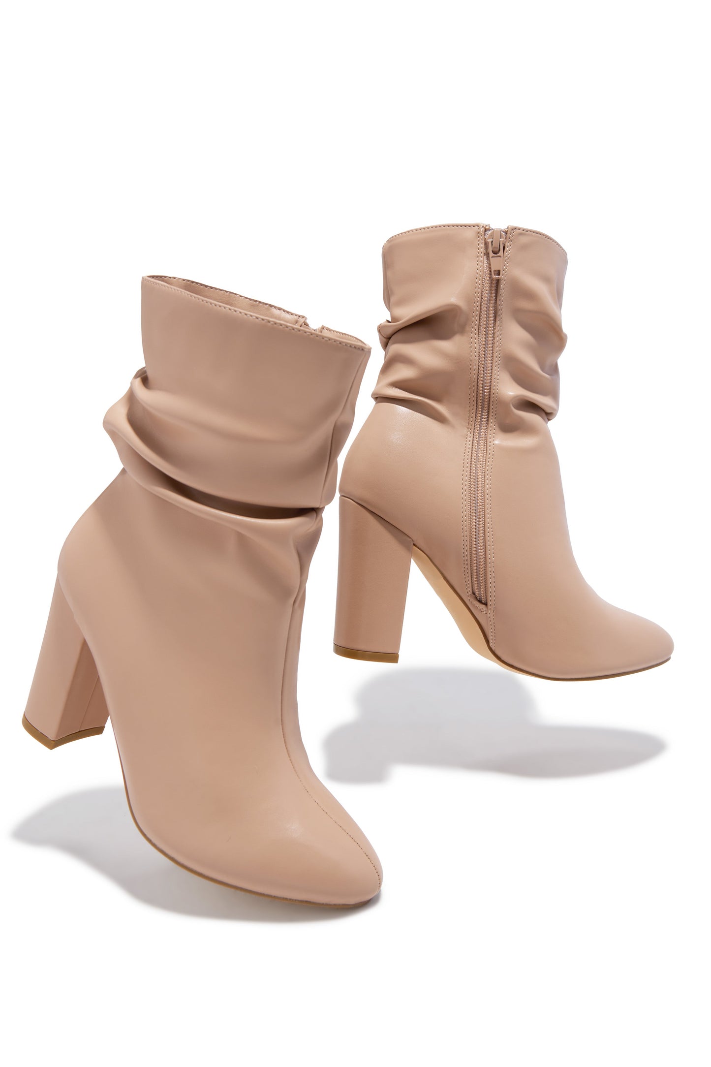 Sharon Block Heel Ankle Boot - Nude
