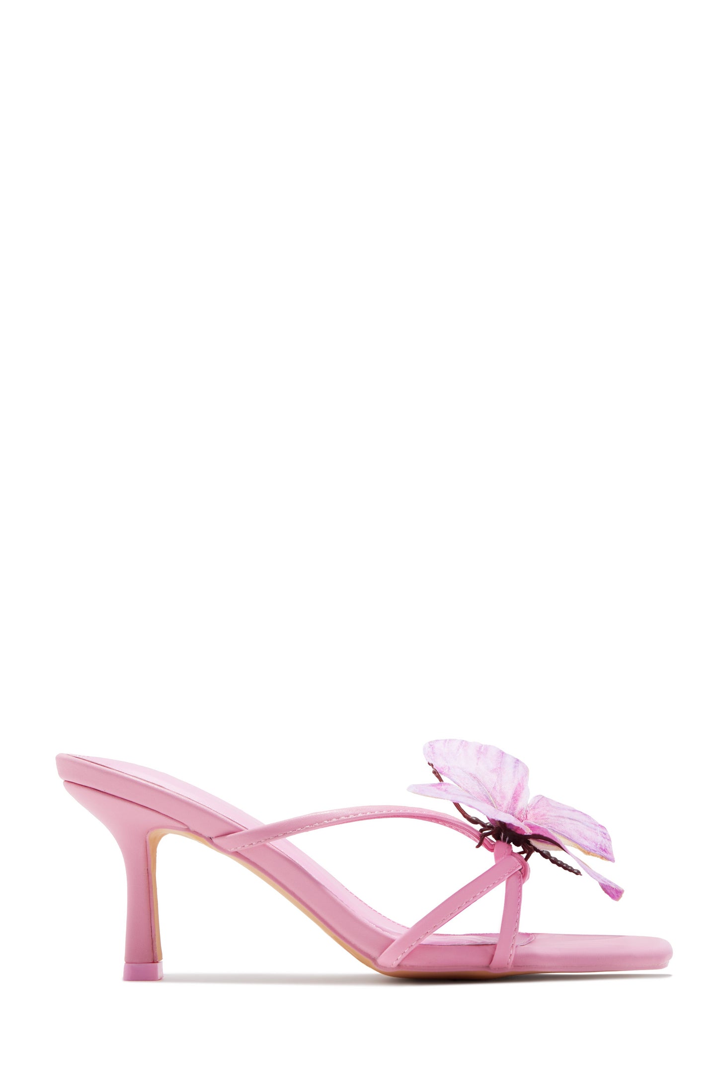 Social Butterfly Mid Heel Mules - Pink