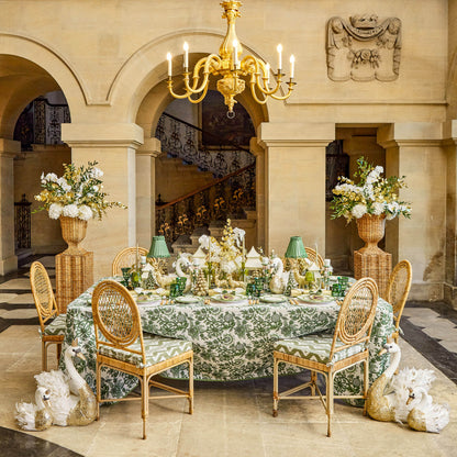 Celine Green Glass Bow Candlescape (Gold)