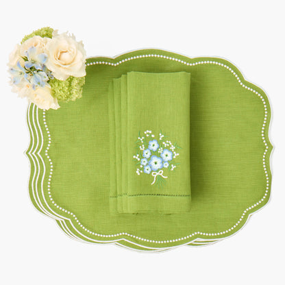 Green Eloise Linen Placemats (Set of 4)