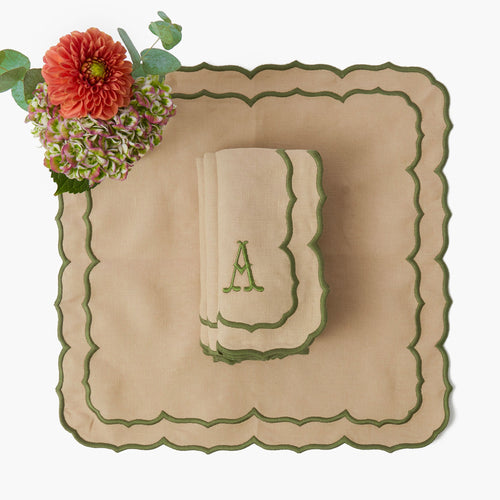 Sand & Green Elizabeth Napkins (Set of 4)
