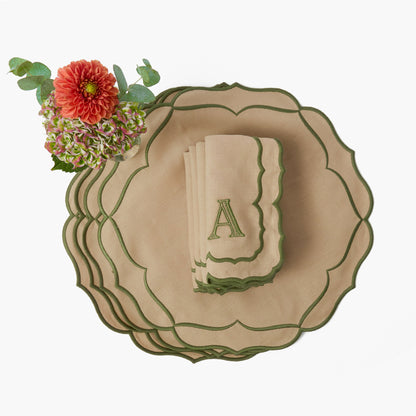 Sand & Green Elizabeth Napkins (Set of 4)